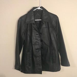 Jacquline ferrar black leather jacket small